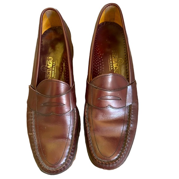 Sebago Other - Sebago Mens Classic Burgundy/Brown Leather Penny Loafers Slip On SZ-14 A